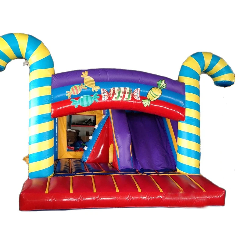 Candy Theme Inflatable Bounce Castles with Slide for Sale Commercial Inflatable Bounce House Kids Cheap Bouncers