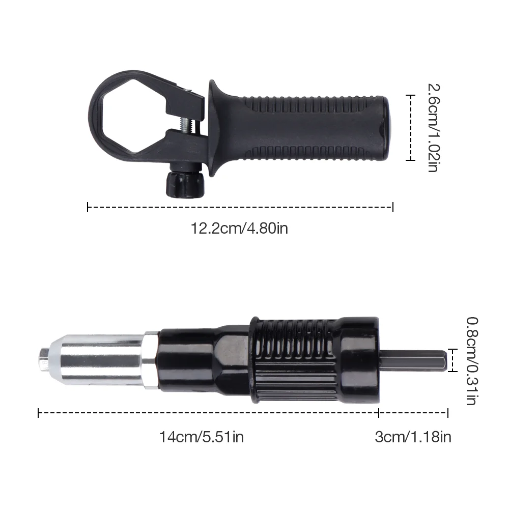 Macchina per rivetti doppi regolabili da 2,4-44,8 mm con batteria Pistola sparachiodi Dadi rimovibili Adattatore per rivettatura Gesipa elettrico Kit alto