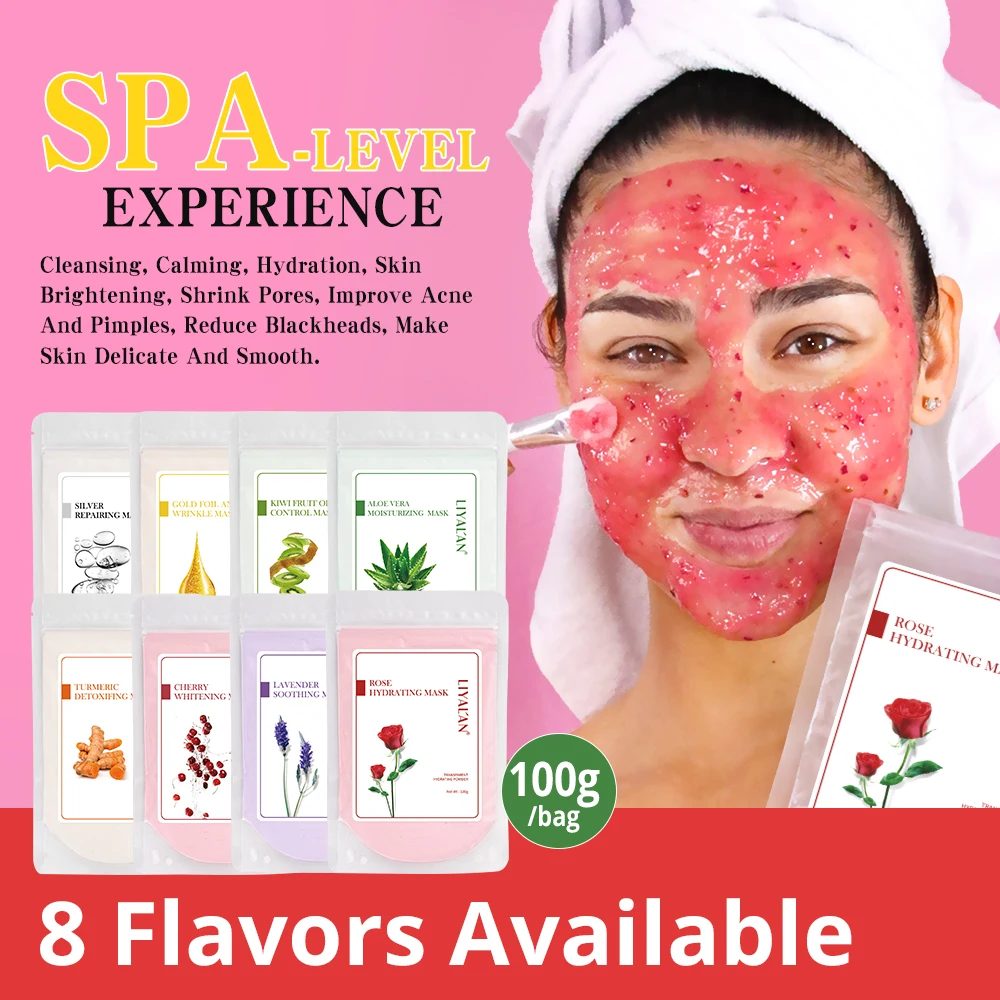 Rose Petal Face Jelly Mask Powder Skin Brightening Lighten Blackheads Remove Clean Pores Peel Off Mask SPA Facial Skin Care