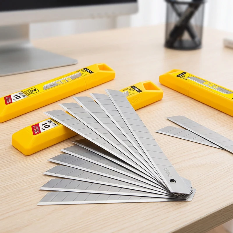 9mm Wide 0.4mm Thick 60° Tip Silver Utility Knife Blade High Hardness Alloy Steel Rust-proof Precision Cutting Snap-off Blade
