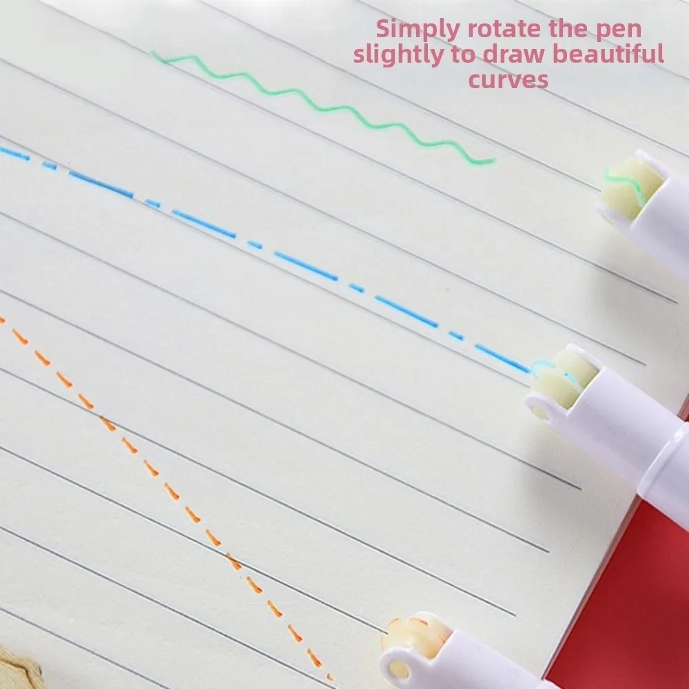 

6Pcs/Set Creative Flower Shaped Curve Liner Pen 6 Colors Decorative Line Shaped Marker Flowers Line Shaped Single/Double Head