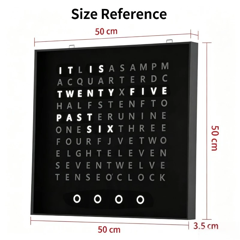 CP31L Unique Styling LED Digital Word Clock German Language Text Display Wall Mount Time Decor Ornament For Living Room Bedroom