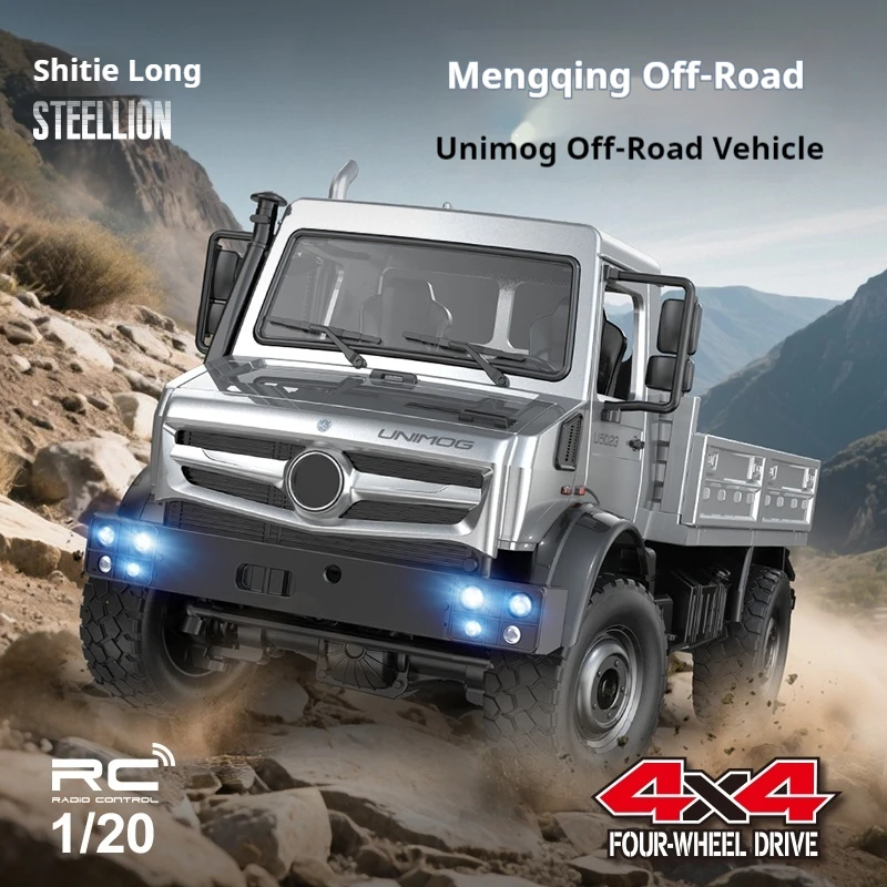 2.4g rc rastreador 4wd unimog h6002 rc caminhão 1:20 controle proporcional mudança mecânica veículo rc modelo simulado brinquedos carro