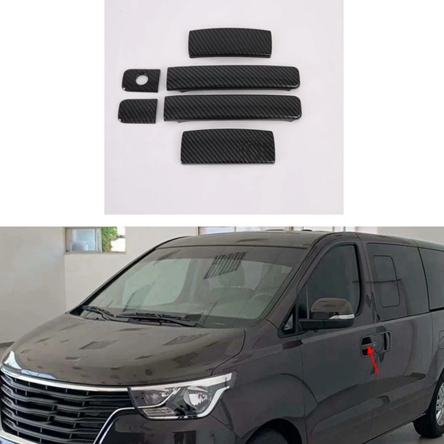 Porta do carro Maçaneta Tampa Guarnição, Fit para Hyundai Grand Starex H1 2019, acessórios do carro