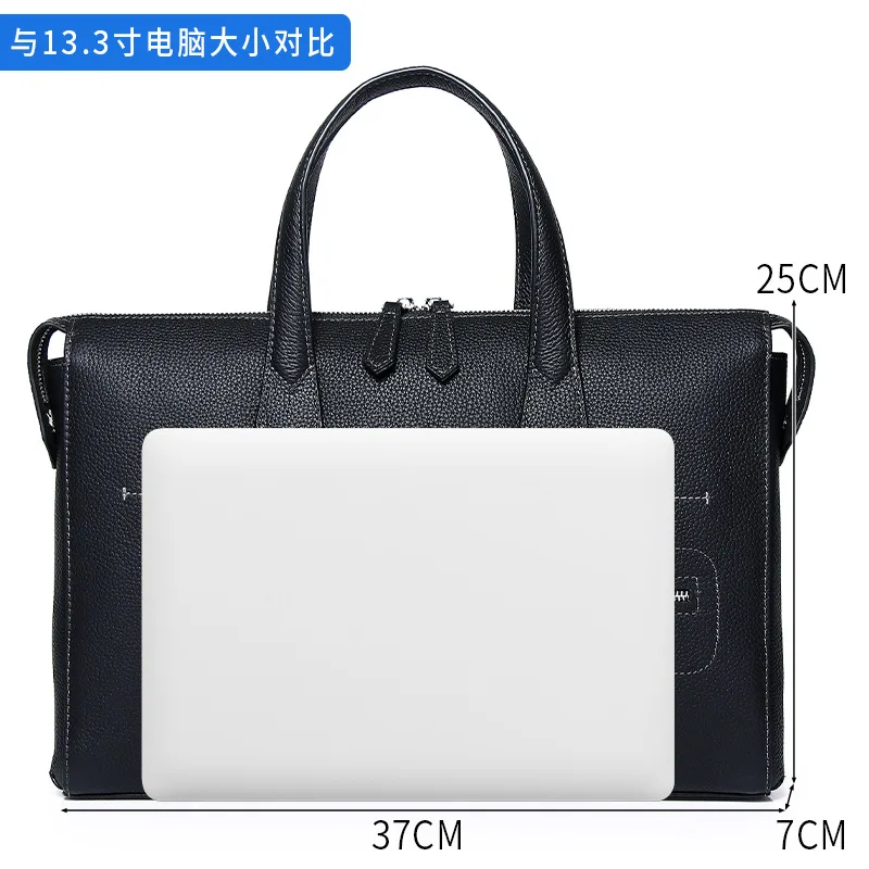 Business High-end Office Commuter Laptop Luxury Man Bag Handbag Multi-functional Top Layer Cowhide Premium Briefcase Men's