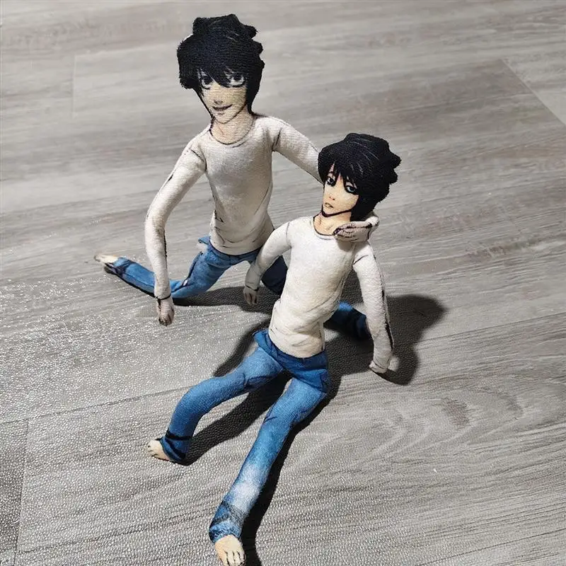 

Anime Death Note L.Lawliet Cosplay Doll Figure Plush Stuffed Smile Cool Dolls Iron Halloween Gifts Flexible Figure Toys