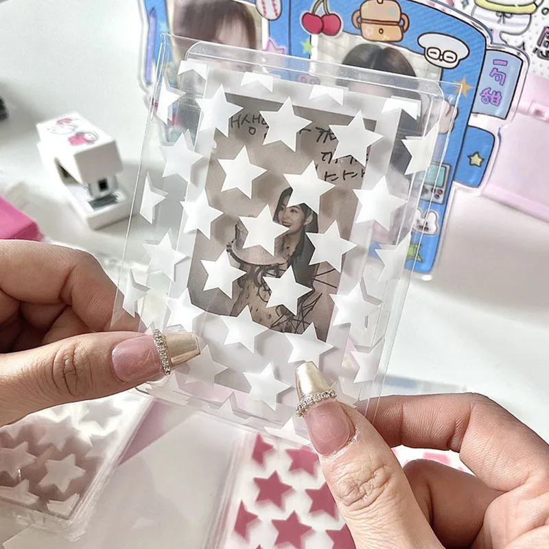 50pcs/pack Clear Star Print Self Adhesive Bags PVC Card Packaging Kpop Idol Card Stationery Sorting Storage Packing Pouches