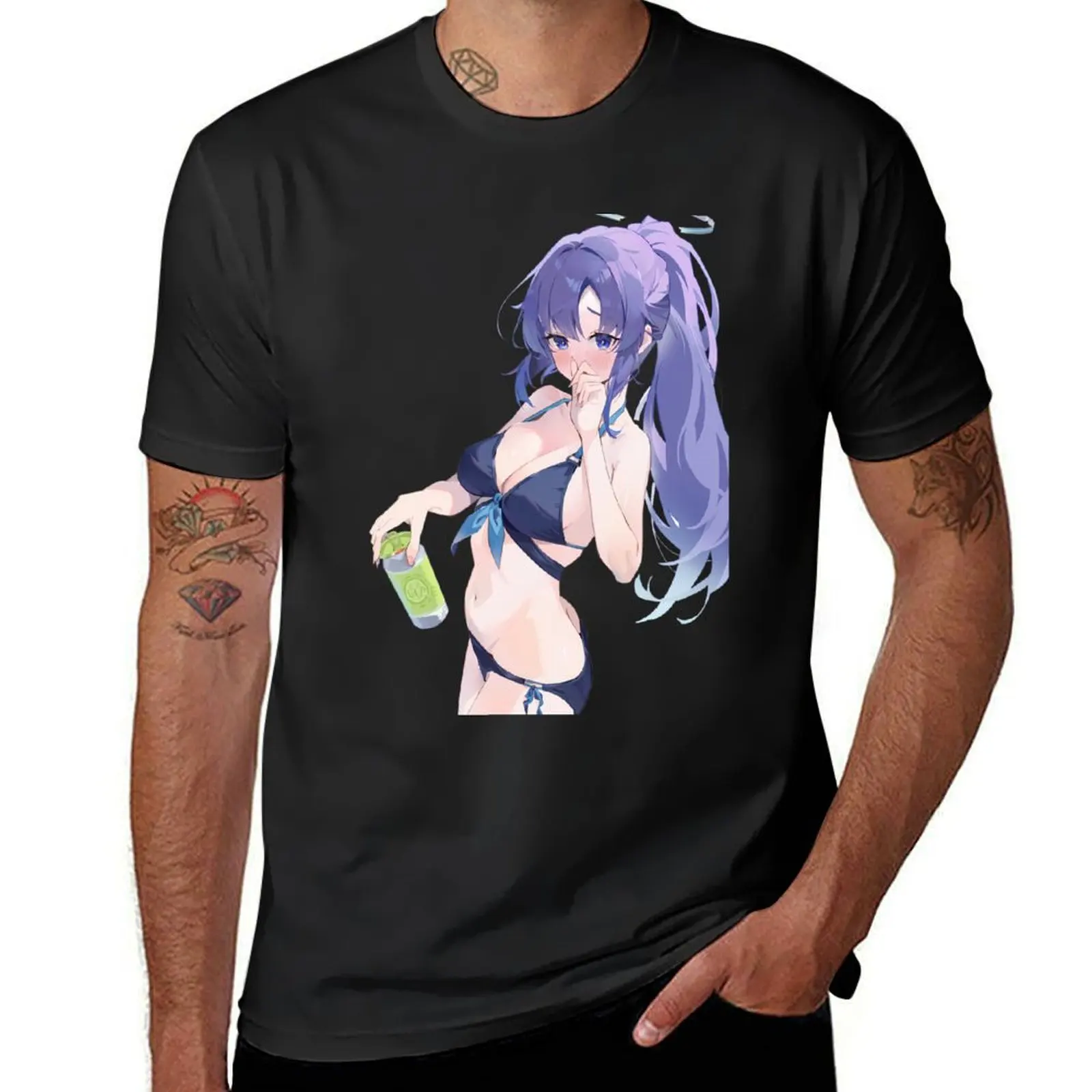 Hayase Yuuka T-Shirt schnell trocknende Bräuche übergroße Neuauflage Herren große und große T-Shirts