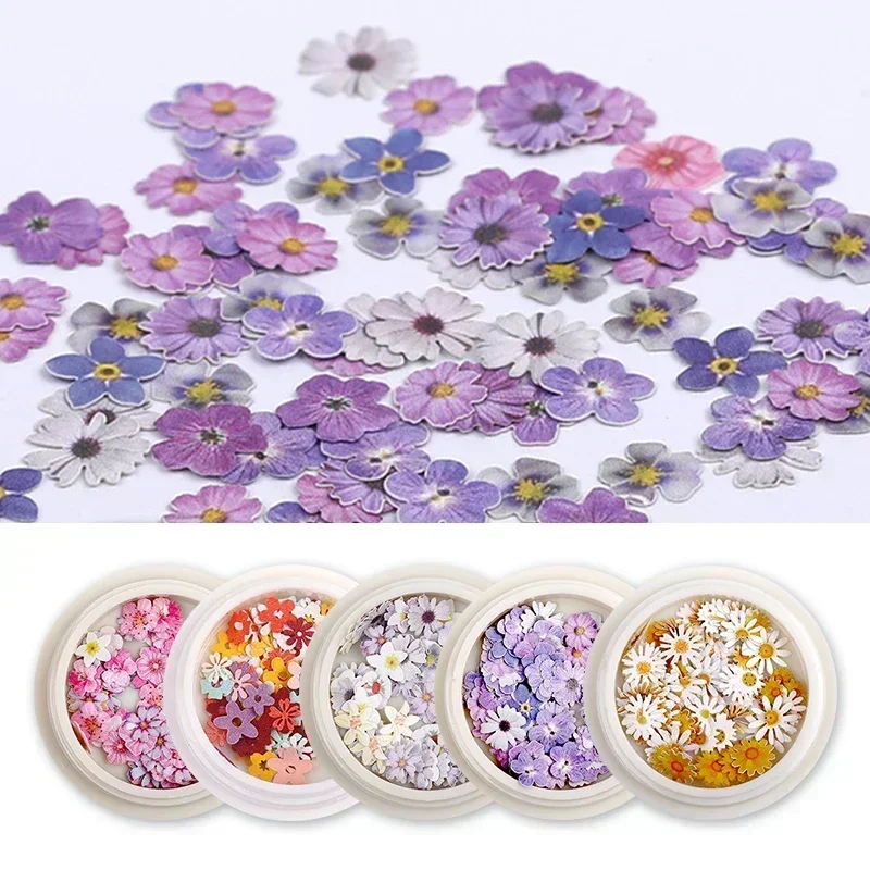 50pcs/Box Wood Pulp Flowers Chips Epoxy Resin Mold Fillings UV Resin Decorative Paper Flower DIY Jewelry Making Art Accessories