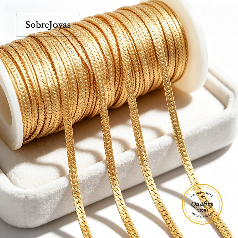 

14k Gold Filled Herringbone Snake Chain 1.77mm for Wholesale Jewelry Making Bracelet Or Anklet Chain