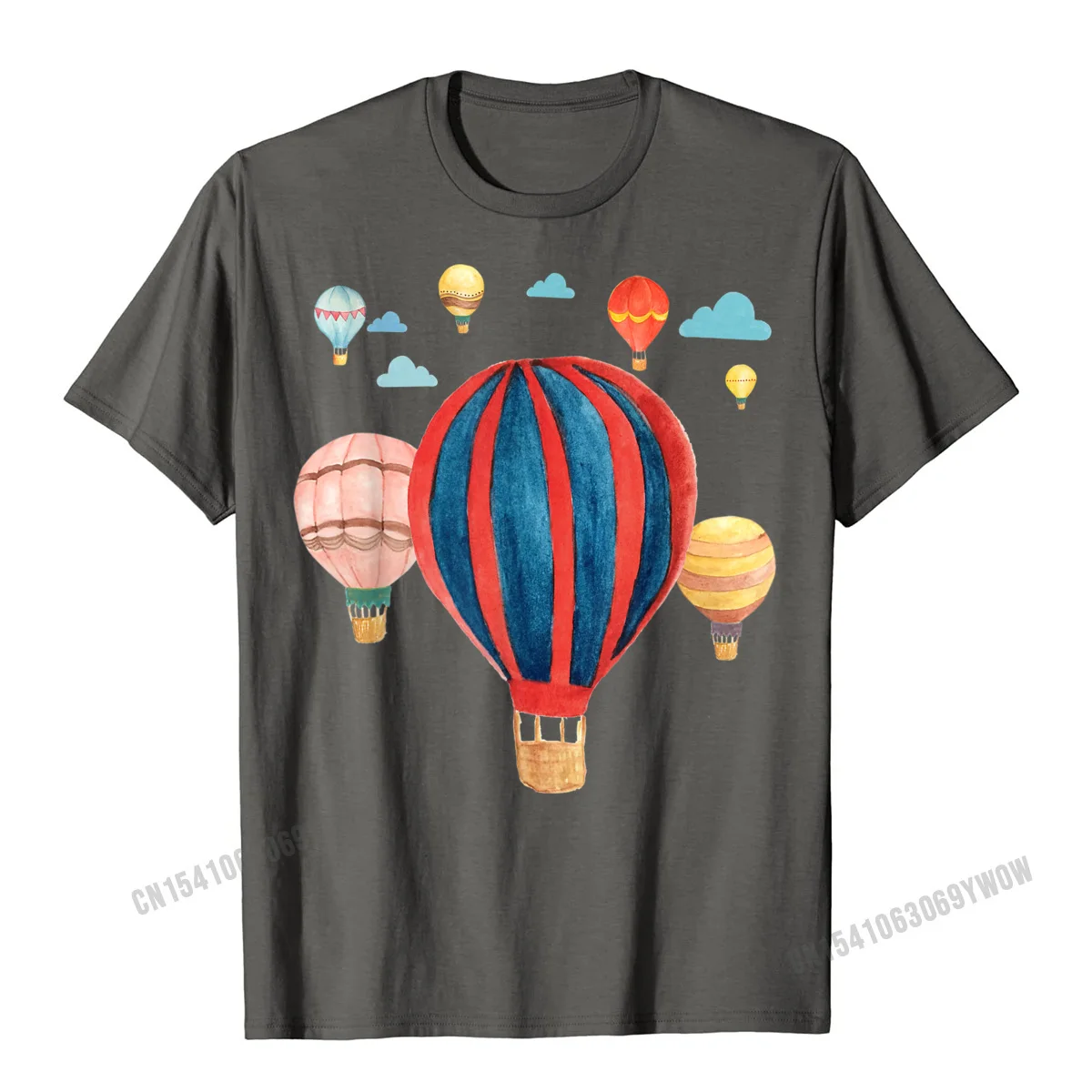 Cool Watercolor Hot Air Balloon - Ballooning Lover T-Shirt Graphic Boy Tops Shirt Casual T Shirts Harajuku Cotton Fitness Tight