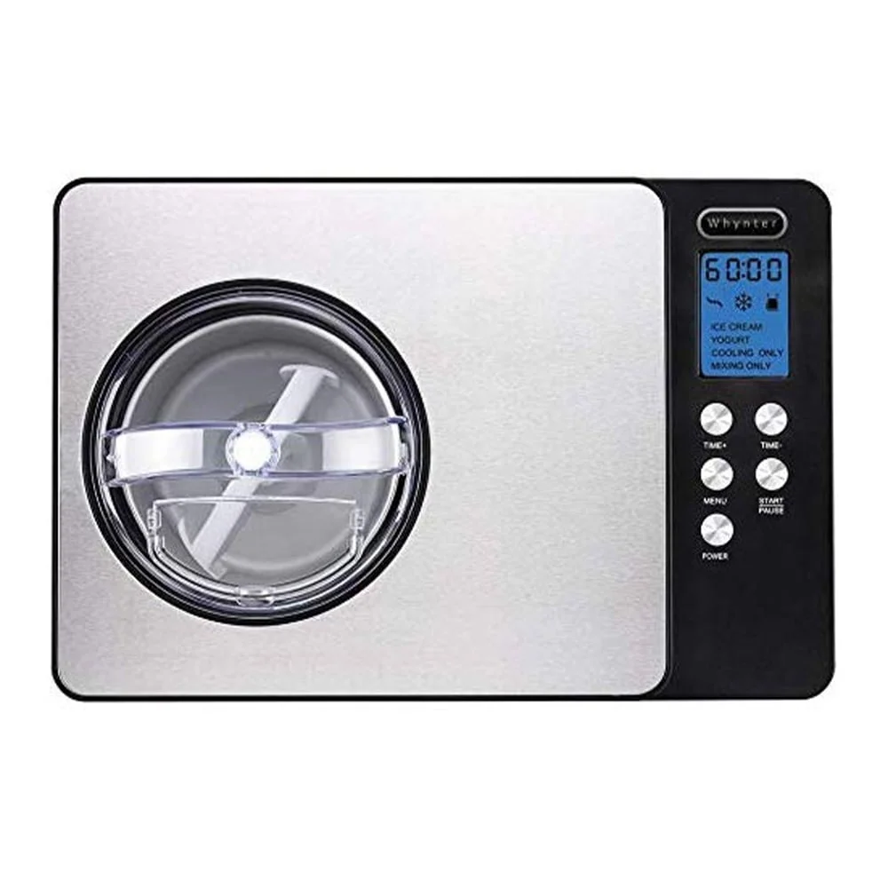 2クォートアイスクリームメーカーヨーグルトインキュベーターステンレススチールボウル内蔵コンプレッサーLCDタイマー制御簡単お手入れ自己完結型