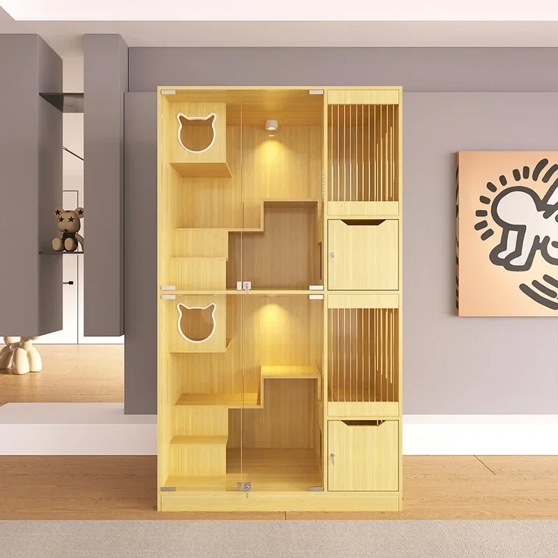 Solid Wood Cabinet Villa Cat Cage Pet Store Foster Care Display Breeding