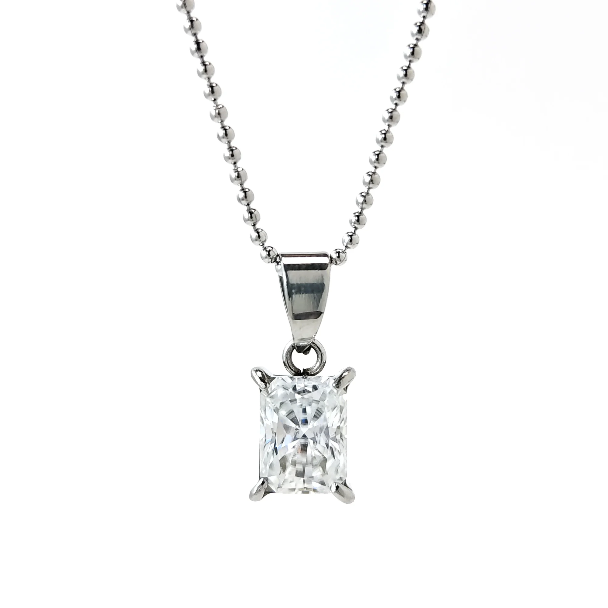 

Ожерелье с подвеской из синтетического муассанита, 2.0 карата, квадратной формы, белого цвета, 1 шт., элегантный и изящный дизайн.