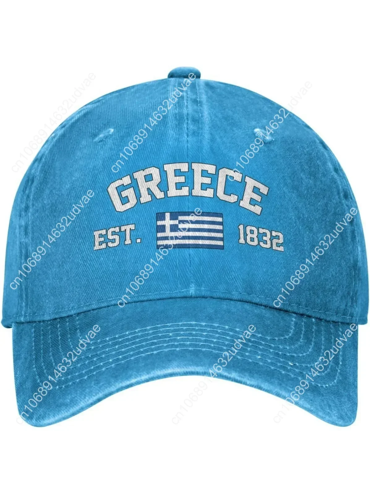 

Greece Flag Baseball Cap Denim Vintage Cotton Unisex Patriotic Hat
