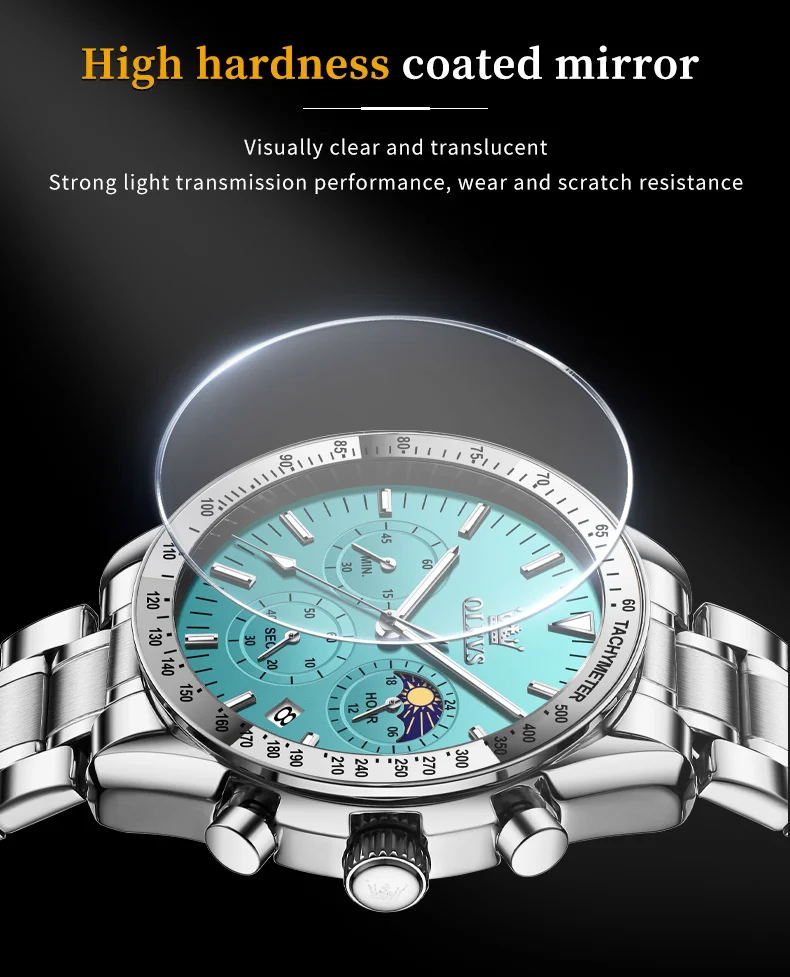 OLEVS Original Luxury Brand Watch Men 2024 NEW Multifunctional Chronograph Waterproof Luminous Trend Men's Wristwatches