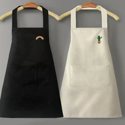 Waterproof and Oil-Proof Apron Cute Cartoon Korean Version Rainbow Cactus Cartoon Apron for Home Men and Women Kitchen