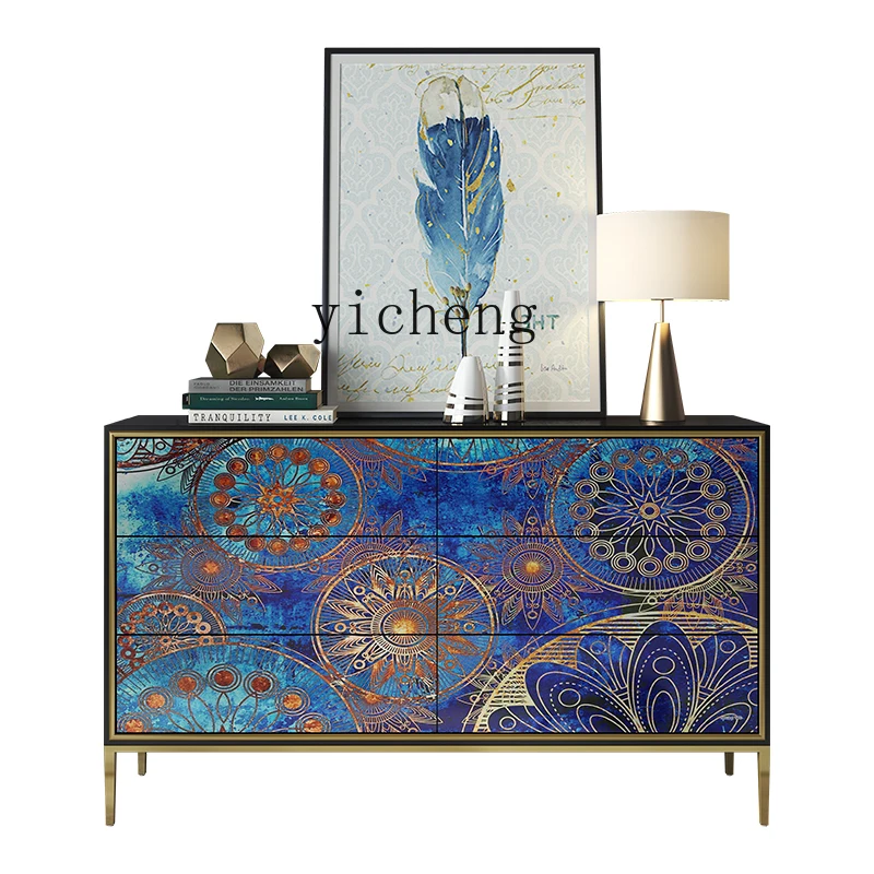 

Xl Solid Wood Bedroom Chest of Drawers Storage Living Room Light Luxury Painted Decorative Sideboard Cabinet