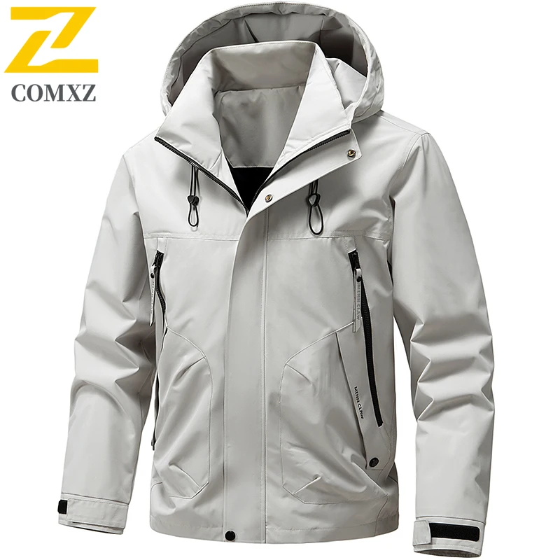 

Gorpcore Men's Waterproof Camping Jacket Autumn Zipper Windproof Windbreaker Men Casual Fashion Hiking Hooded Stormtrooper Coat