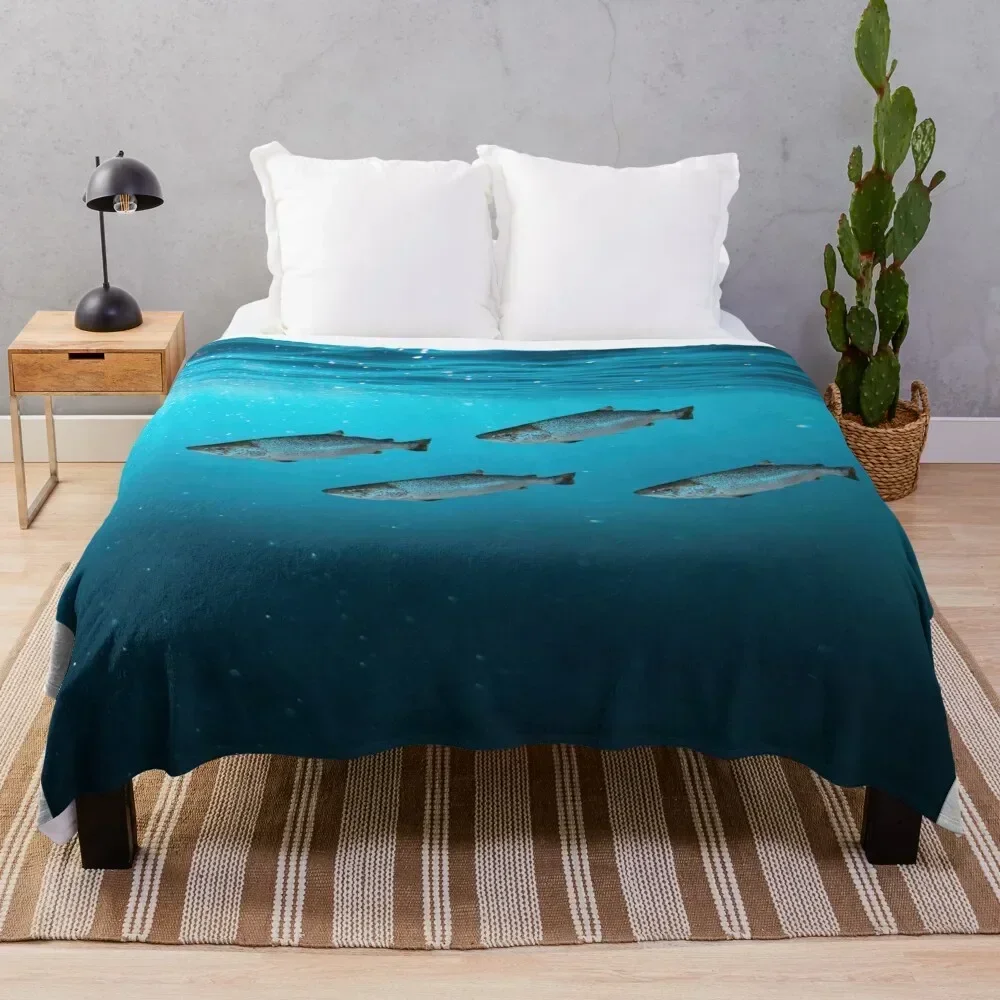 

Atlantic Salmon Throw Blanket Multi Purpose Soft Warm Blanket for Home Travel