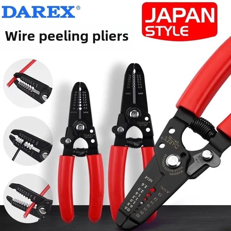 

Darex Wire Stripping Pliers for Electricians, Multi-Functional Manual Labor-Saving Wire Pulling, Peeling and Cutting Wire 6inch Stripping Pliers