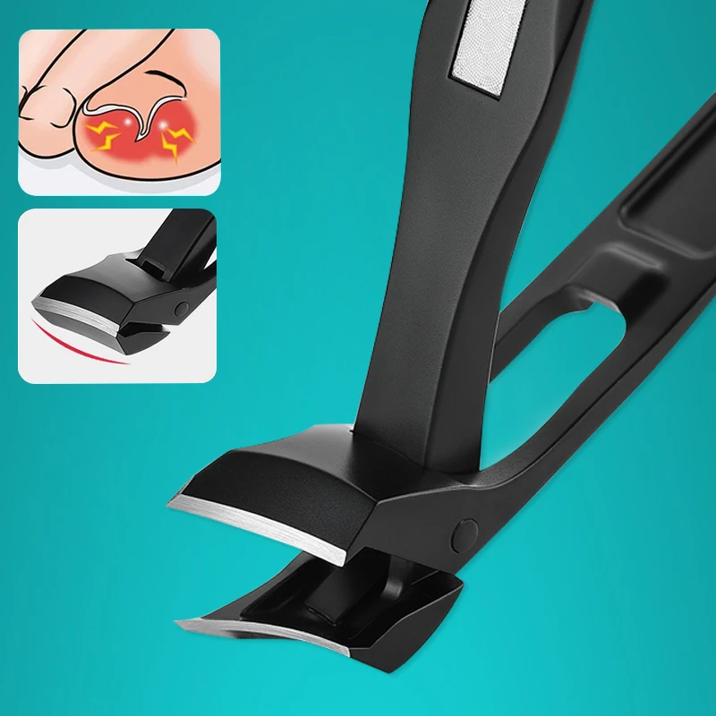

High Quality Nail Clippers Stainless Steel Anti-Splash Curved Manicure Fingernail Cutter Thick Hard Toenail Scissors Tools