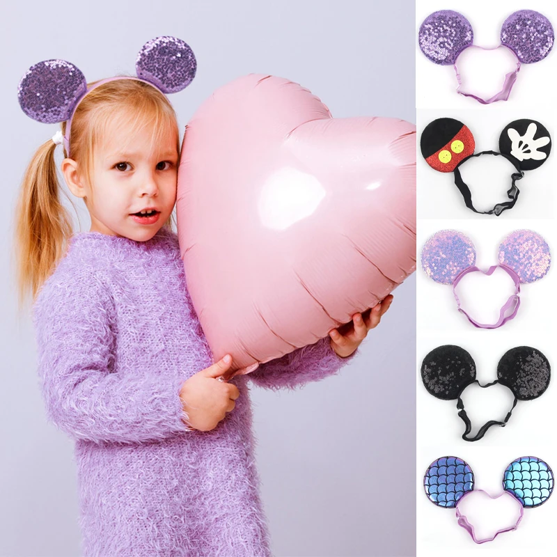 2024 New Adjustable Mouse Ears Elastic Headband Without Bow Adult And Kids Nylon Hairband Festival Cosplay DIY Hair Accessories