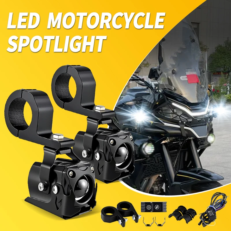 

2 шт. дополнительных светодиодных фар для мотоциклов, универсальные светодиодные прожекторы для YAMAHA MT09 MT07 MT10 TRACER 700 900 GT XSR 700 FZ07