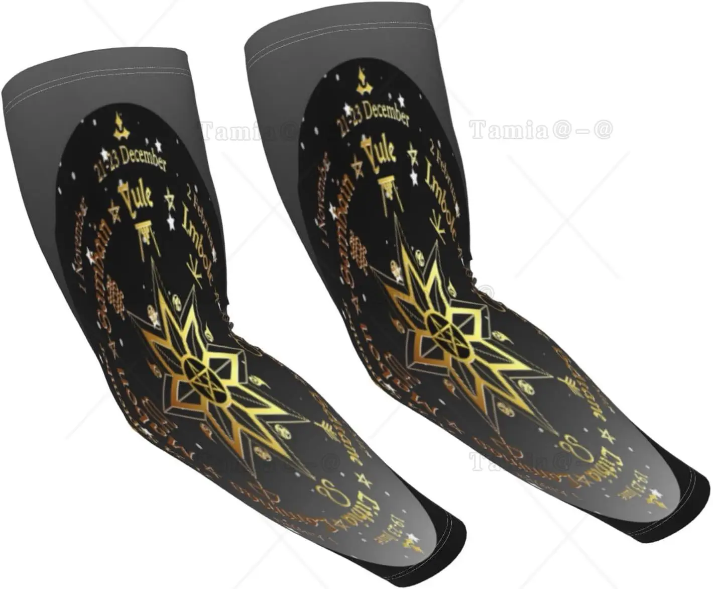 Triple Moon Pentagram Goddess Wiccan Arm Sleeves Uv Protection Sun Unisex Sport Ice Silk Sleeves