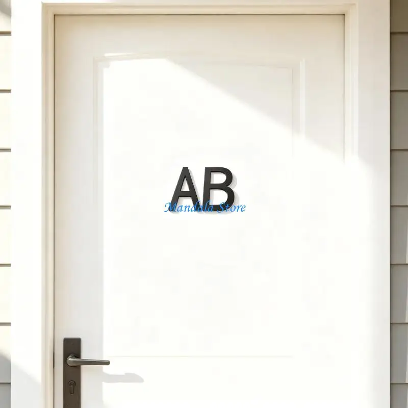 U2JC Strong 6 Inch Acrylic Address Plaque Weatherproof Door Numerals for Outdoor Use Black Matte Finish 3D Raised Numbers