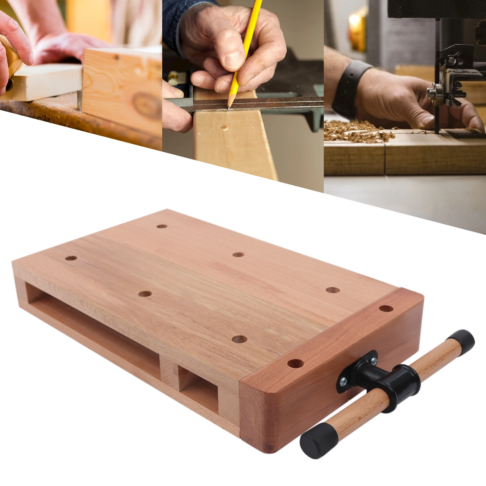 Multifunctional  Wood Vise Workbench, Solid Beech Wood wear-resistant workbench,for fixing and processing wood