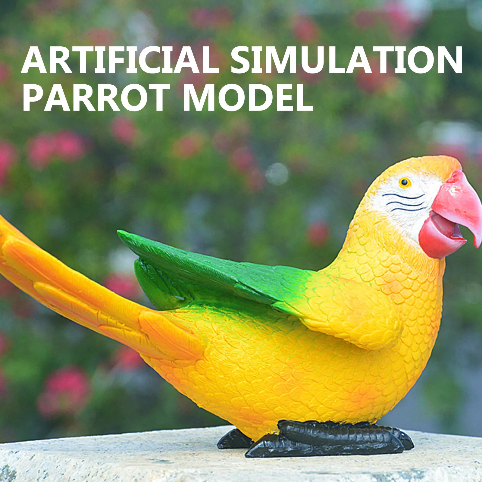 

Artificial Parrot Garden Decoration Colorful Resin Simulation Lifelike Parrot Statue Ornament for Home Plant Pot Outdoor Scene