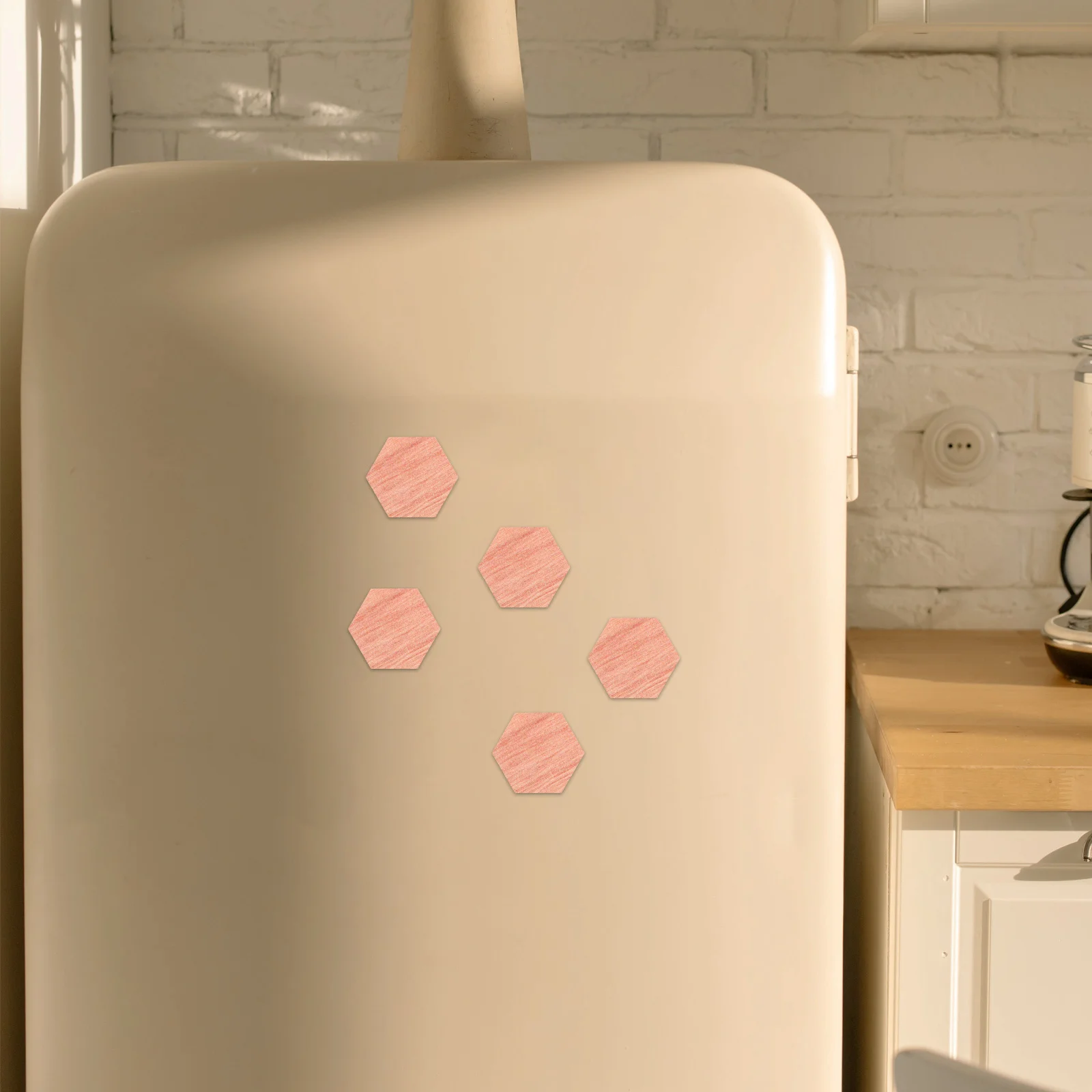 

12Pcs Magnetic Wooden Hexagon Fridge Magnets Cute Refrigerator Stickers Kitchen Office Whiteboard Decorative Wooden Magnets