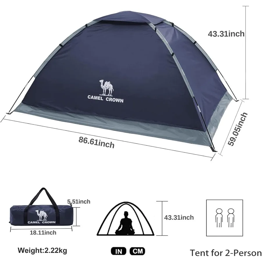 خيام للتخييم 2 3 4 5 شخص التخييم قبة خيمة مقاوم للماء واسعة خفيفة الوزن المحمولة الظهر خيمة للتخييم في الهواء الطلق #2