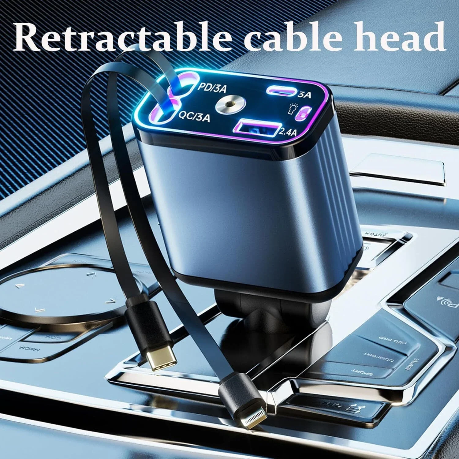 Stars Roof Light 4-In-1 Usb Car Charger Vehicle Charger Compact Car Charger For Auto Accessories Gift For Drivers Night Driving