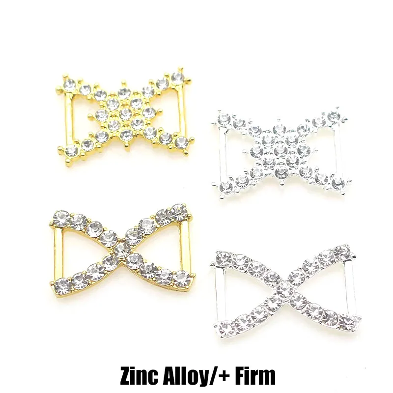 10/piece alloy multi-color and multi-style eight-shaped rod buckle rhinestone clothing accessories