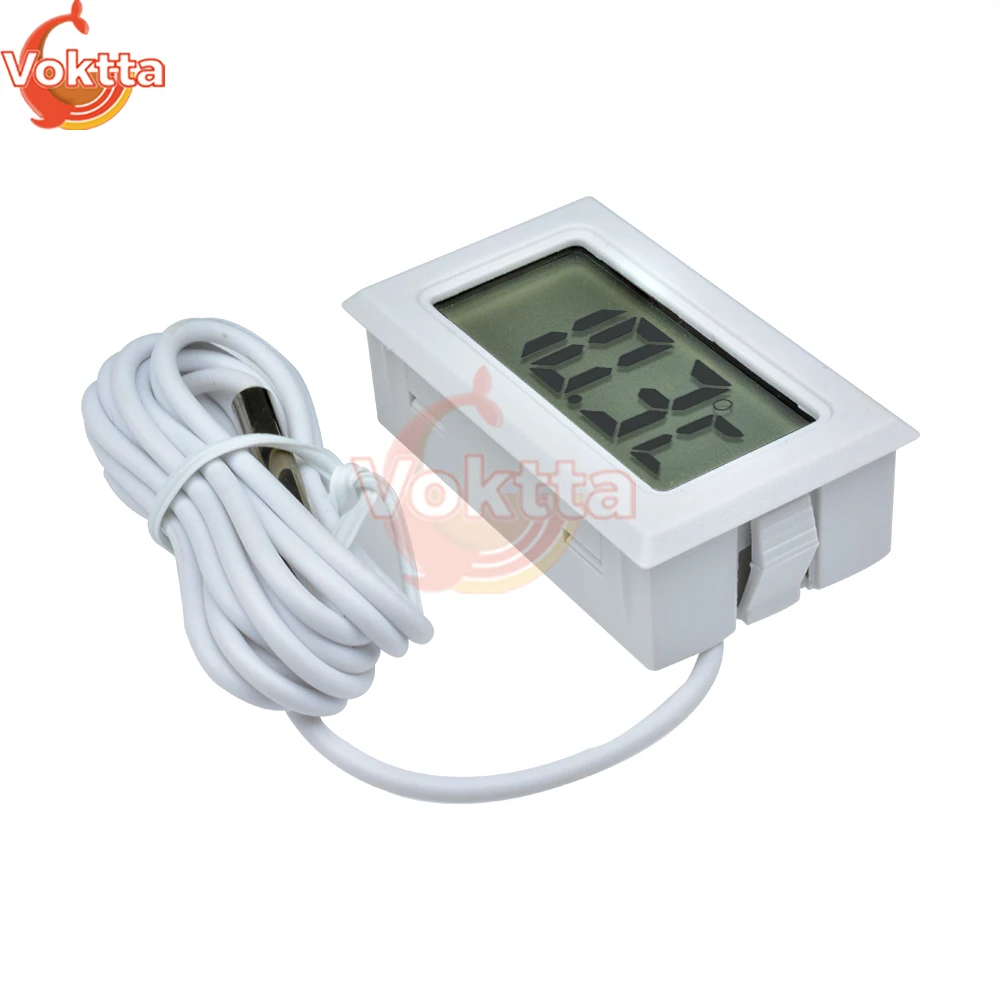 1/3/5pcs Mini LCD Digital Thermometer FY-10 Indoor Temperature Tester Detector 1M External Probe Temperature Sensor