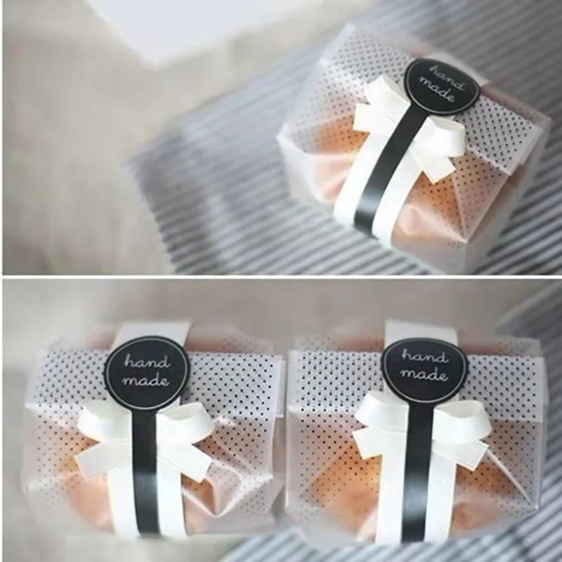 

60 шт., черный матовый прямоугольный мешок для печенья в горошек, подарочная упаковка, с черной самоклеющейся наклейкой 8,86 × 3,54 дюйма