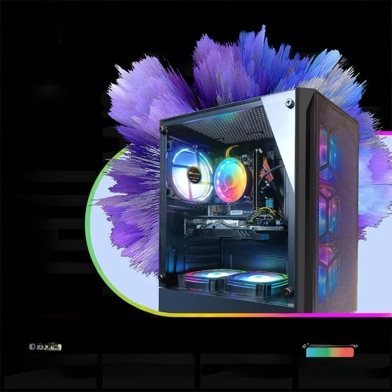 Computer desktop per PC da gioco, Core I7 fino a 3,9 GHz, Radeon RX 580 8G, 16G RAM, SSD 512G, WiFi, Bluetooth 5.0, RGB.