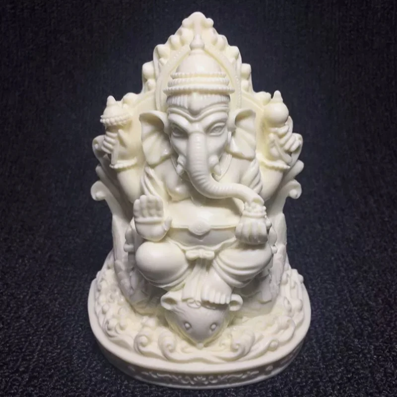 4.6" Asian Elephant God Buddha Figure Statue Resin Art Sculpture Statue