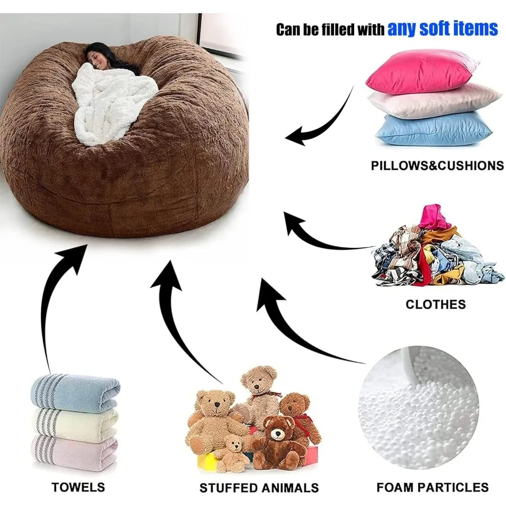 غطاء كرسي بين باج العملاق (بدون حشو)، غطاء سرير أريكة كسولة كبيرة الحجم منفوش PV مخملي قابل للغسل للبالغين، Li #3