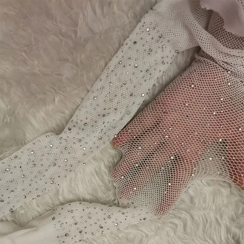 2025 pantimedias de rejilla de verano con diamantes para mujer, medias de red brillantes a la moda sexis, medias ajustadas de nailon con malla de diamantes de imitación para mujer