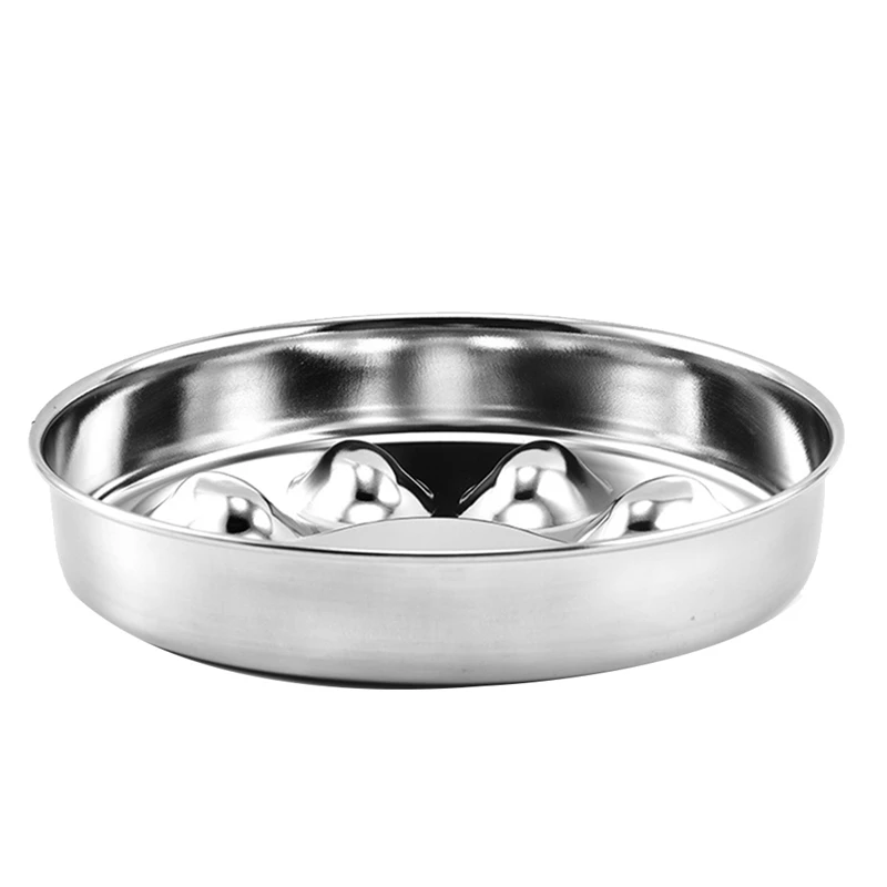 1 Piece Dog Bowl With Anti-Skid Rubber Base Silver Stainless Steel Pets Feeder Bowl Water Bowl For Small Medium Pet