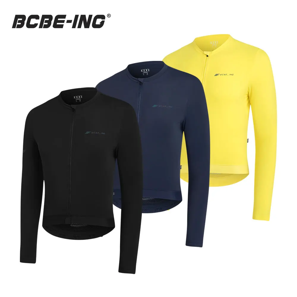 

BCBE-ING Men Cycling Jersey Long Sleeve Pro Aero Slim Fit Cycling Jersey Breathable Lightweight UPF 50+ Man Cycling Maillot