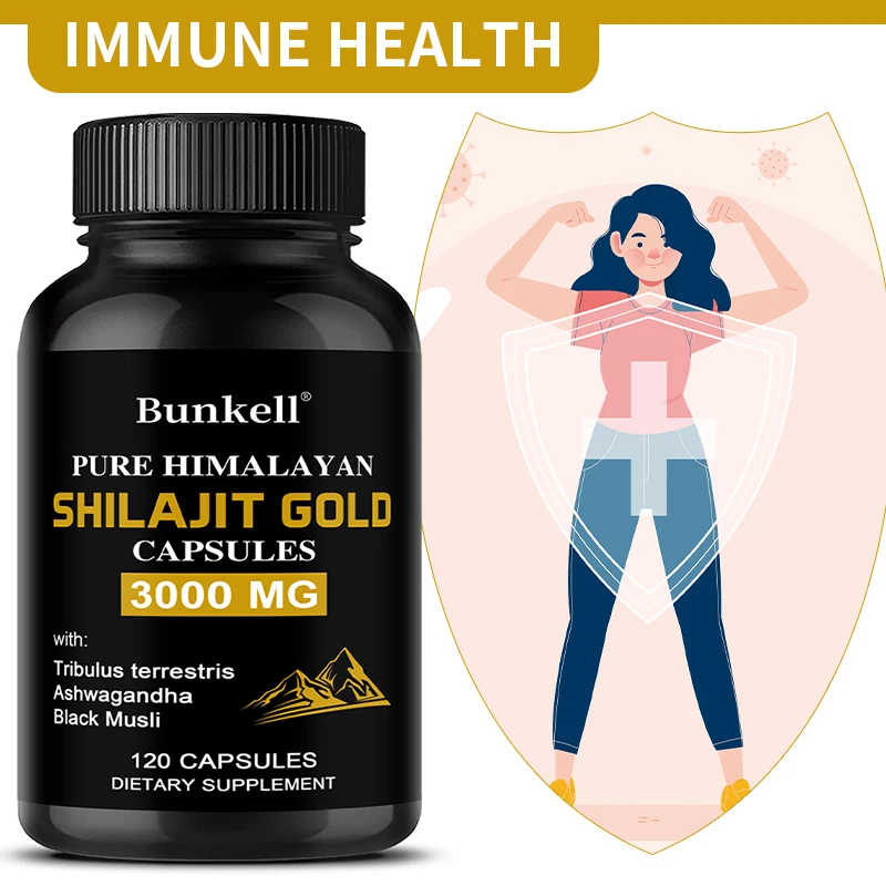 

Shilajit Supplement - Improves Nutrient Absorption, Promotes Detoxification, Relieves Stress - 120 Capsules