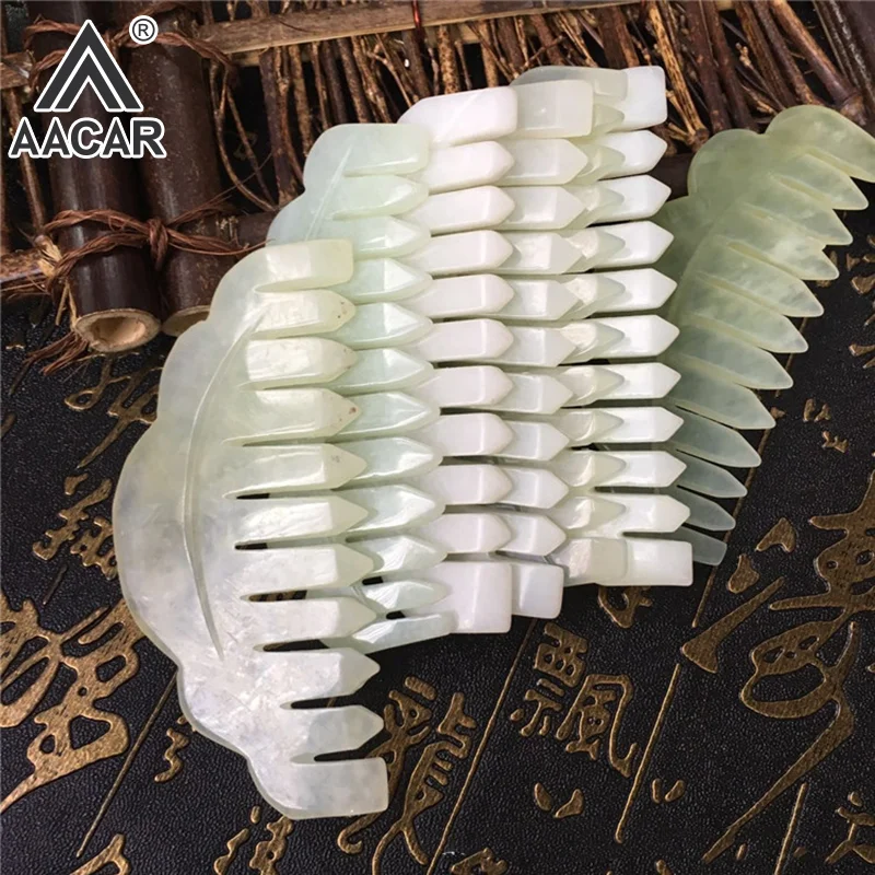 

1Pc Natural Jade Comb Gua Sha Board Jade Massager For SPA Acupuncture Body Scraping Gouache Scraper Facial Skin Beauty Tool