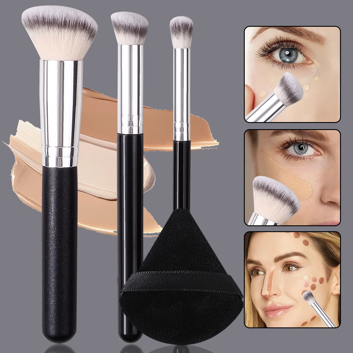 Makeup Brushes Pro Foundation Brush and Flawless Concealer Brush Perfect for Any Look Premium Luxe Hair Contour Brush Perfect