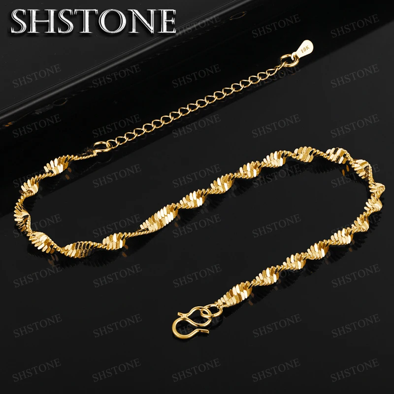 High Quality Charms 18K Gold Twisted Chain Bracelet For Women Men Fashion Wedding Party Fine Jewelry Christmas Gifts