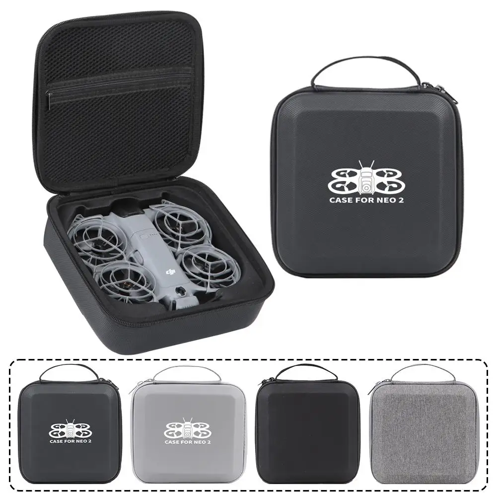 For DJI NEO 2 Carrying Case,Portable PU Leather Small Compact Bag for DJI Neo Drone Accessories Black Gray