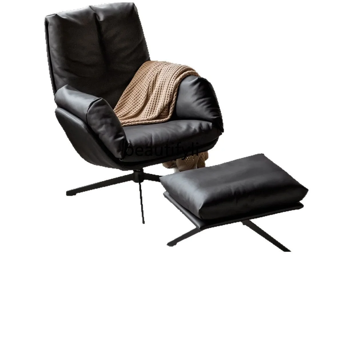 

xzzItalian light luxury, single sofa, family living room balcony rotatable down leisure chair